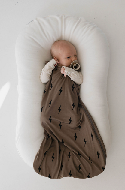 Bamboo Sleep Sack | Brown & Black Lightning Bolt - Ivory Soul