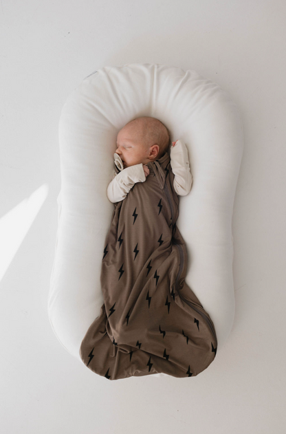 Bamboo Sleep Sack | Brown & Black Lightning Bolt - Ivory Soul