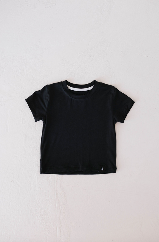 Basic Bamboo Tee | Midnight Black - Ivory Soul