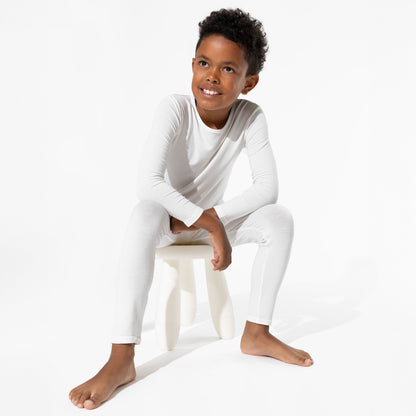 Milk White Bamboo Kids Pajamas - Ivory Soul