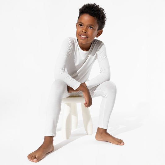 Milk White Bamboo Kids Pajamas - Ivory Soul