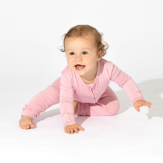 Dusty Rose Bamboo Convertible Footie - Ivory Soul