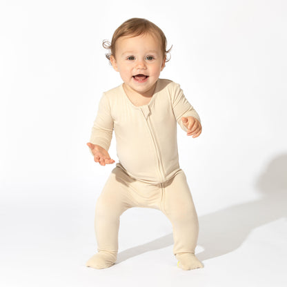 Oat Bamboo Convertible Footie - Ivory Soul