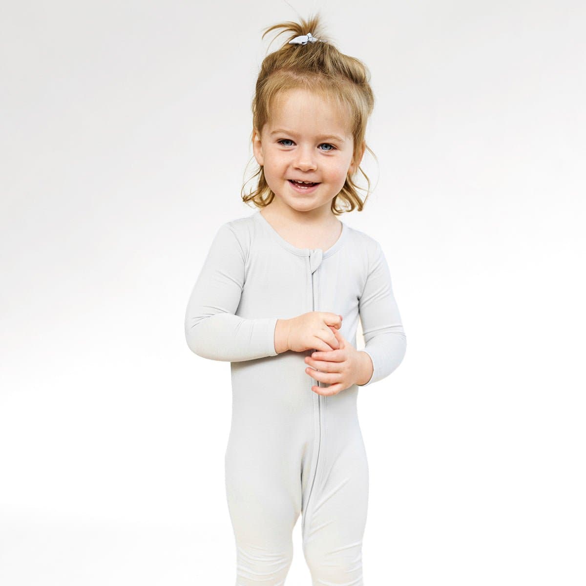 Cloud Grey Bamboo Convertible Footie - Ivory Soul