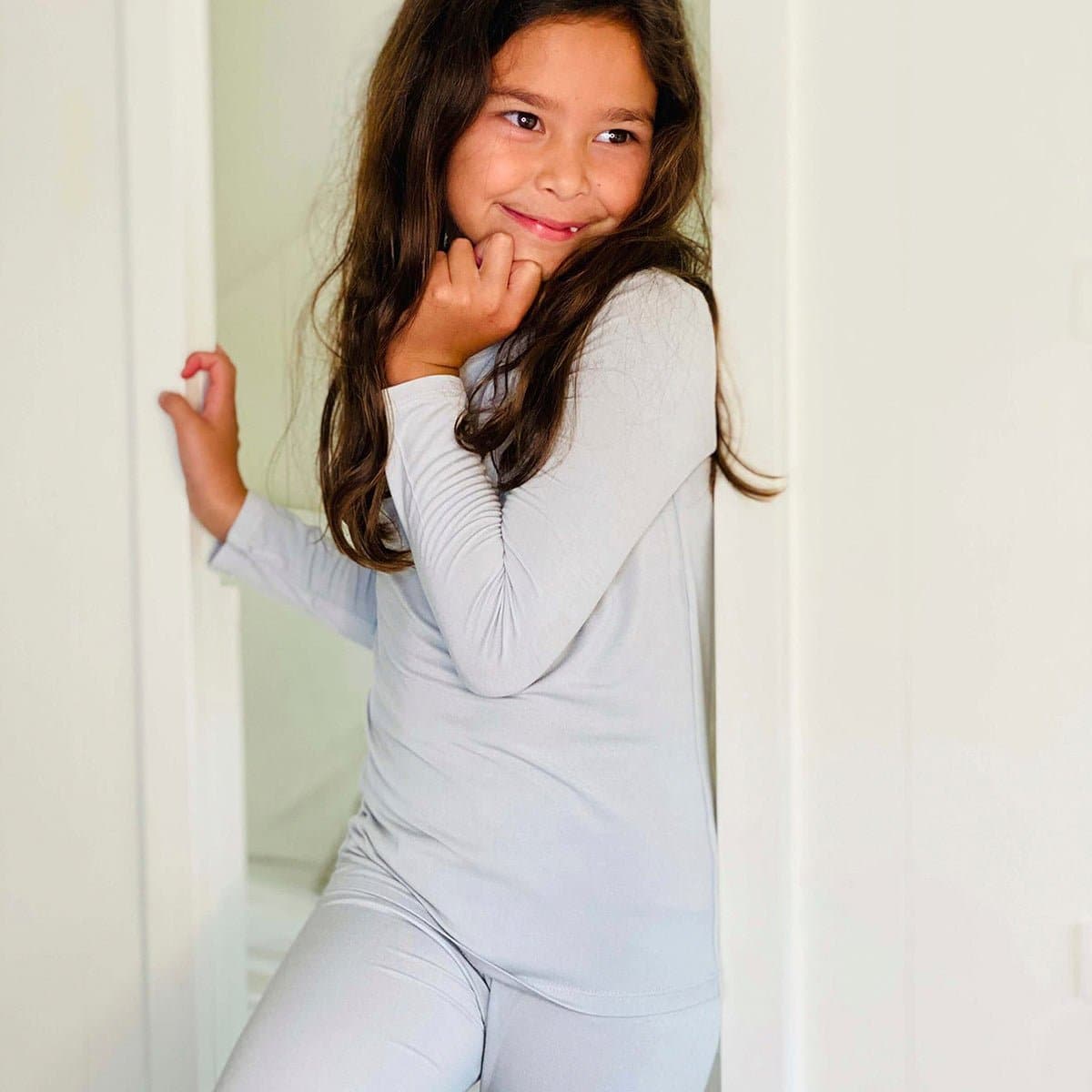 Cloud Grey Bamboo Kids Pajamas