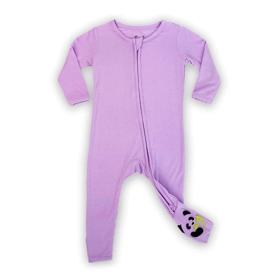 Lavender Bamboo Convertible Footie - Ivory Soul