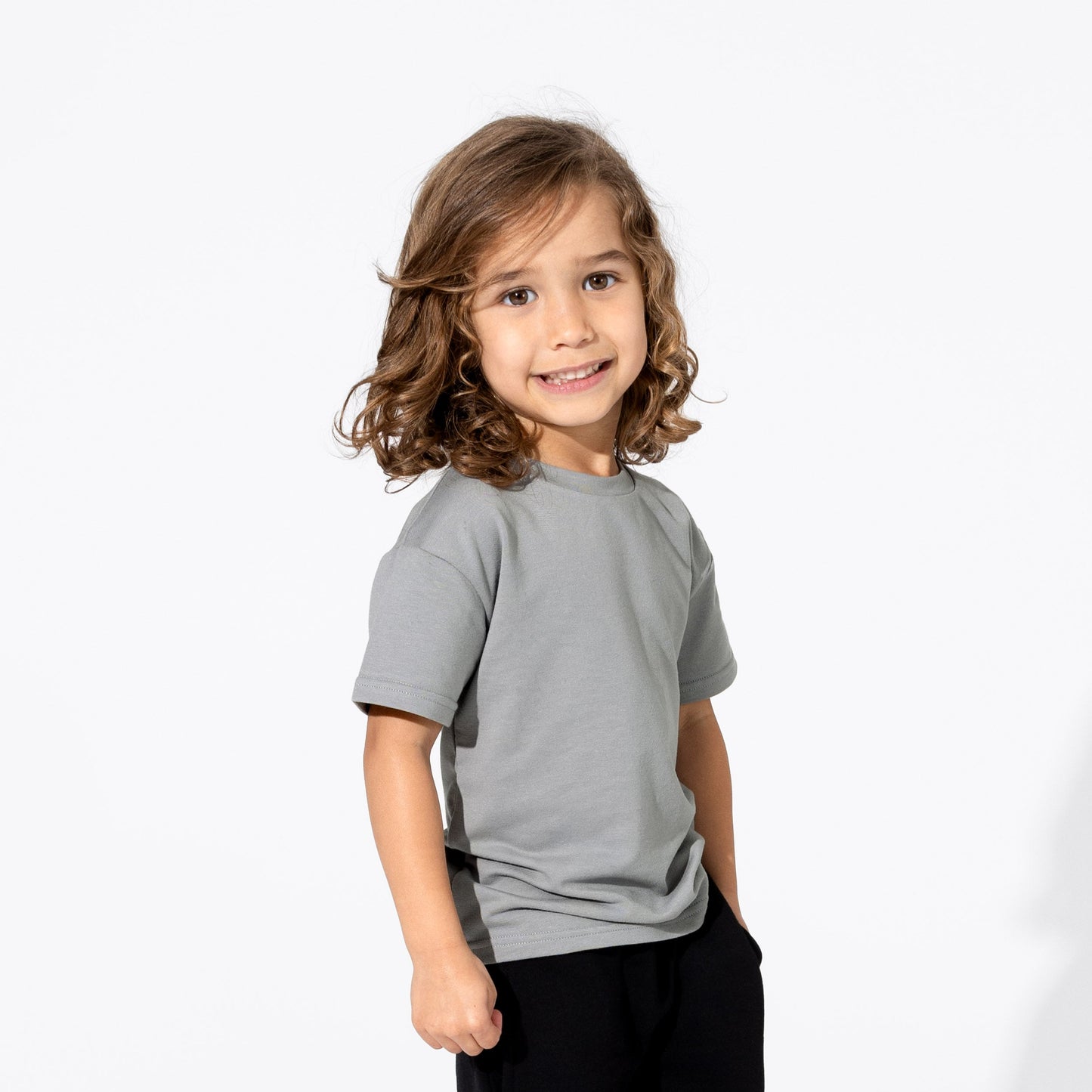 Stormy Grey Bamboo Terry Kids Oversized T-Shirt