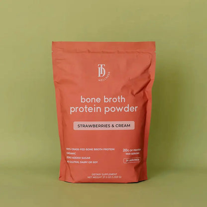 strawberries + cream bone broth protein