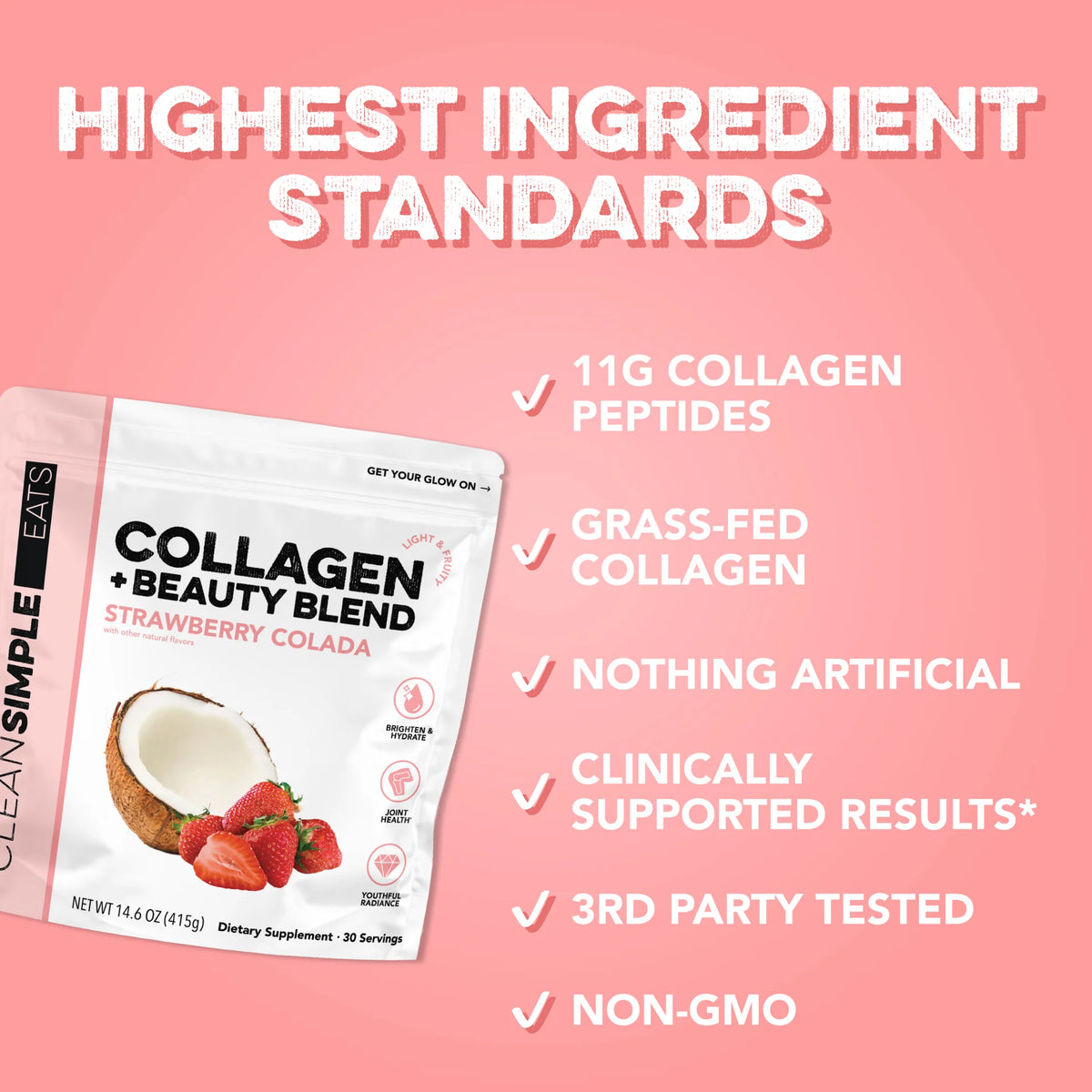 strawberry colada collagen + beauty blend | 30 servings