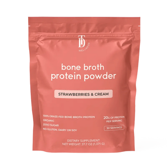 strawberries + cream bone broth protein