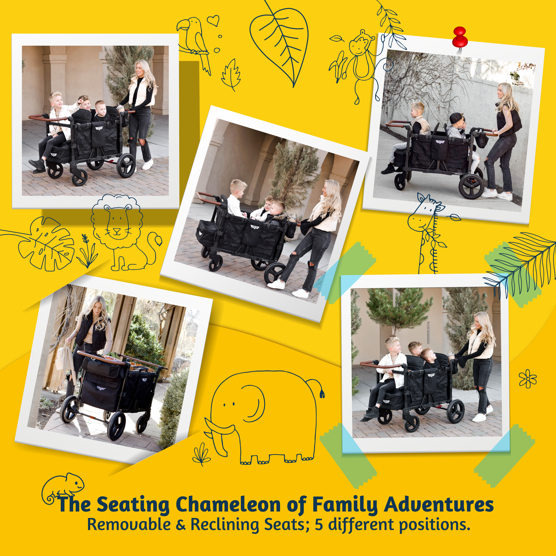 keenz vyo͞o the seating chameleon stroller wagon 4-passengers Keenz Vyo͞o The Seating Chameleon Stroller Wagon 4-Passengers – Ivory Soul