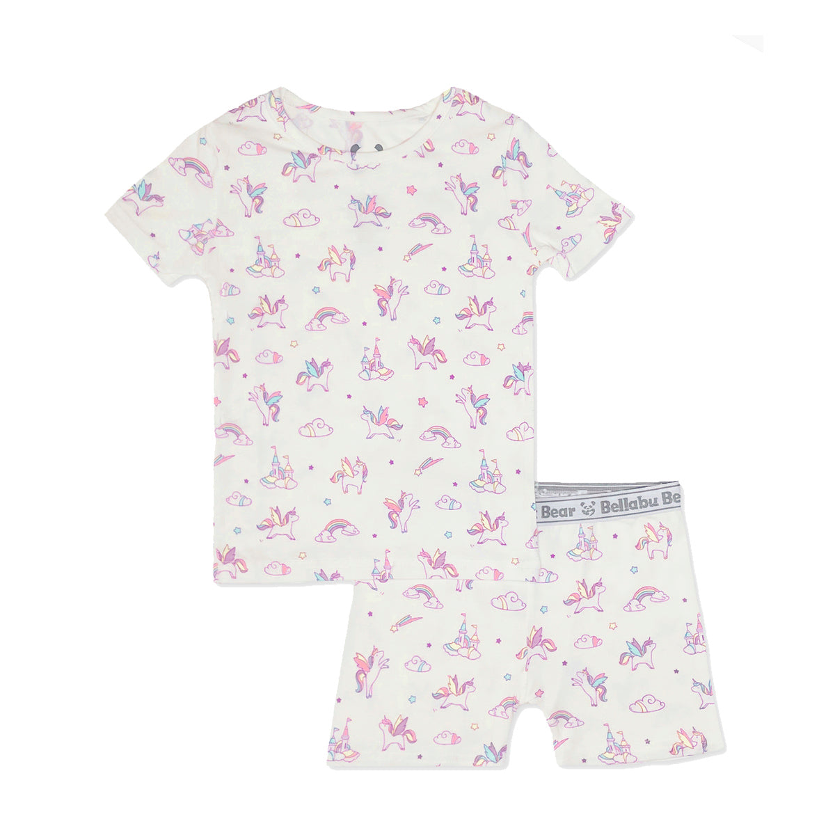 Unicorn Bamboo Kids Pajama Short Set - Ivory Soul