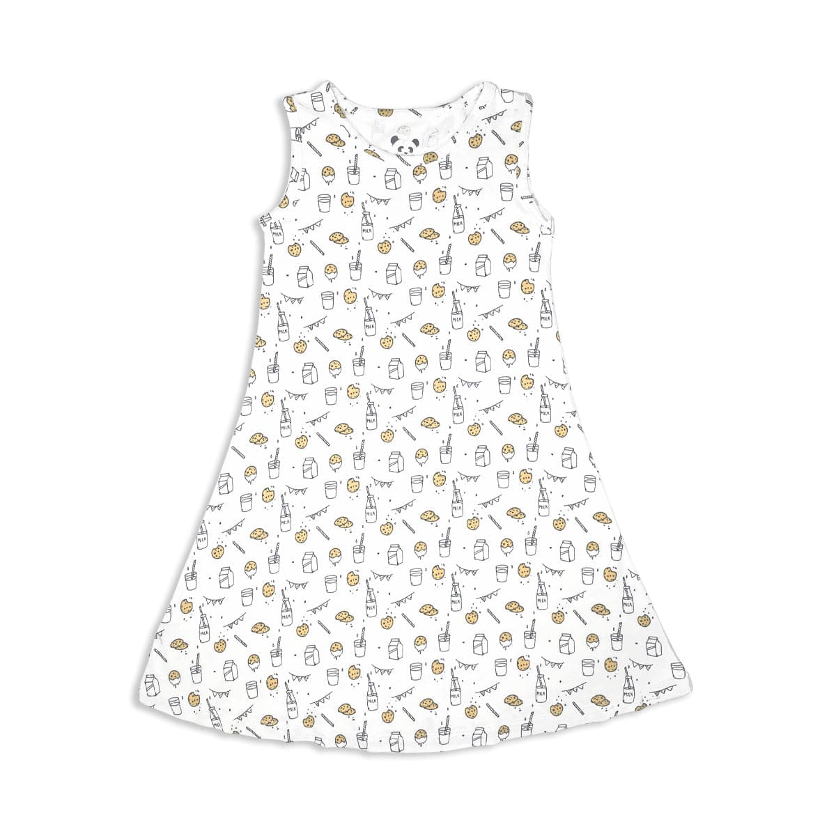 Milk & Cookies White Bamboo Girls' Sleeveless Dress - Ivory Soul