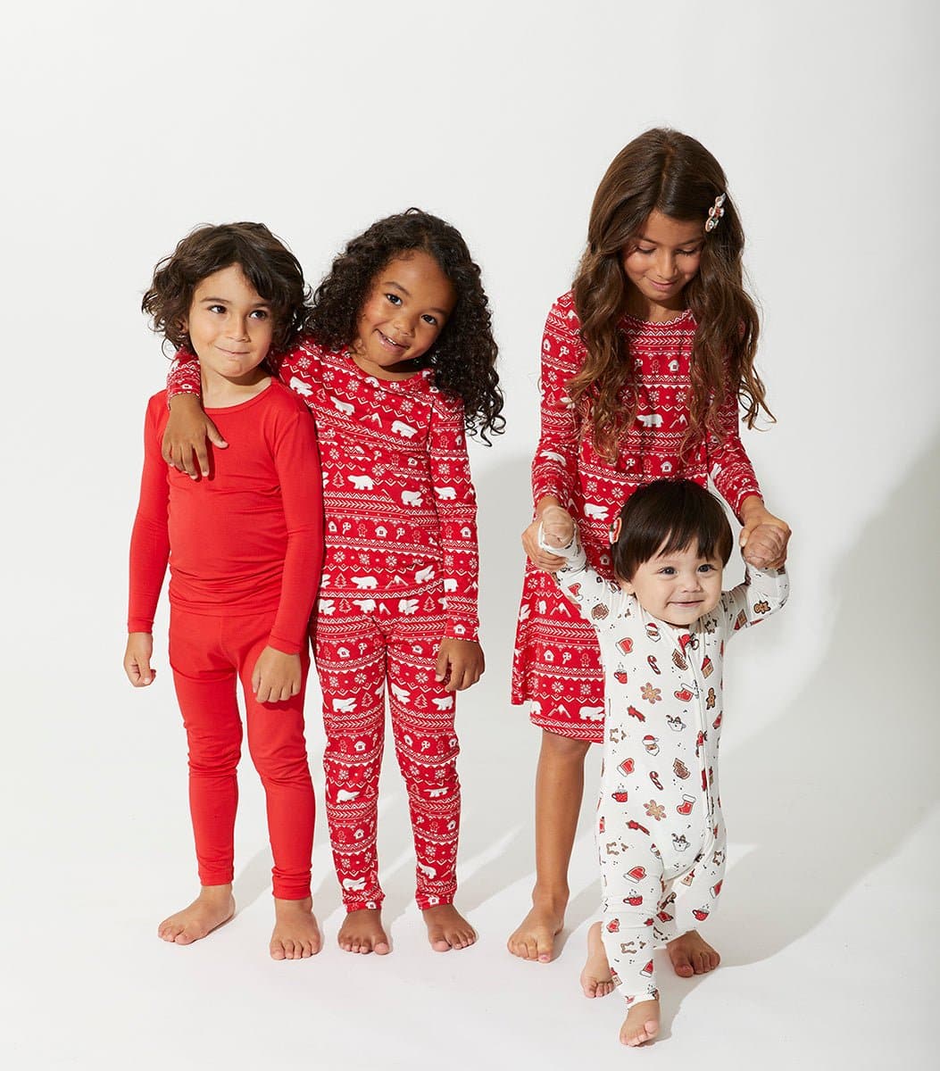 Winterberry Red Kids Bamboo Pajamas