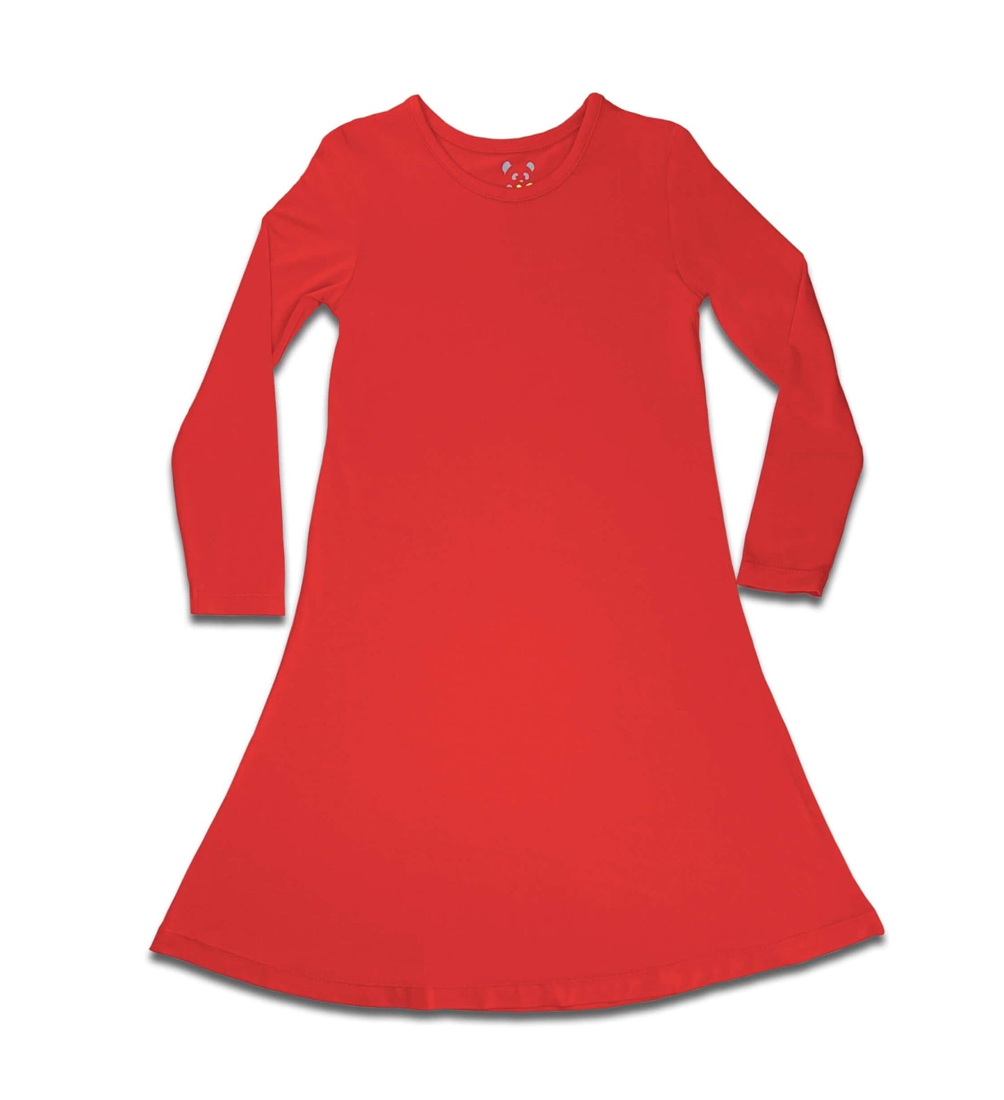 Winterberry Red Bamboo Girls' Long Sleeve Dress