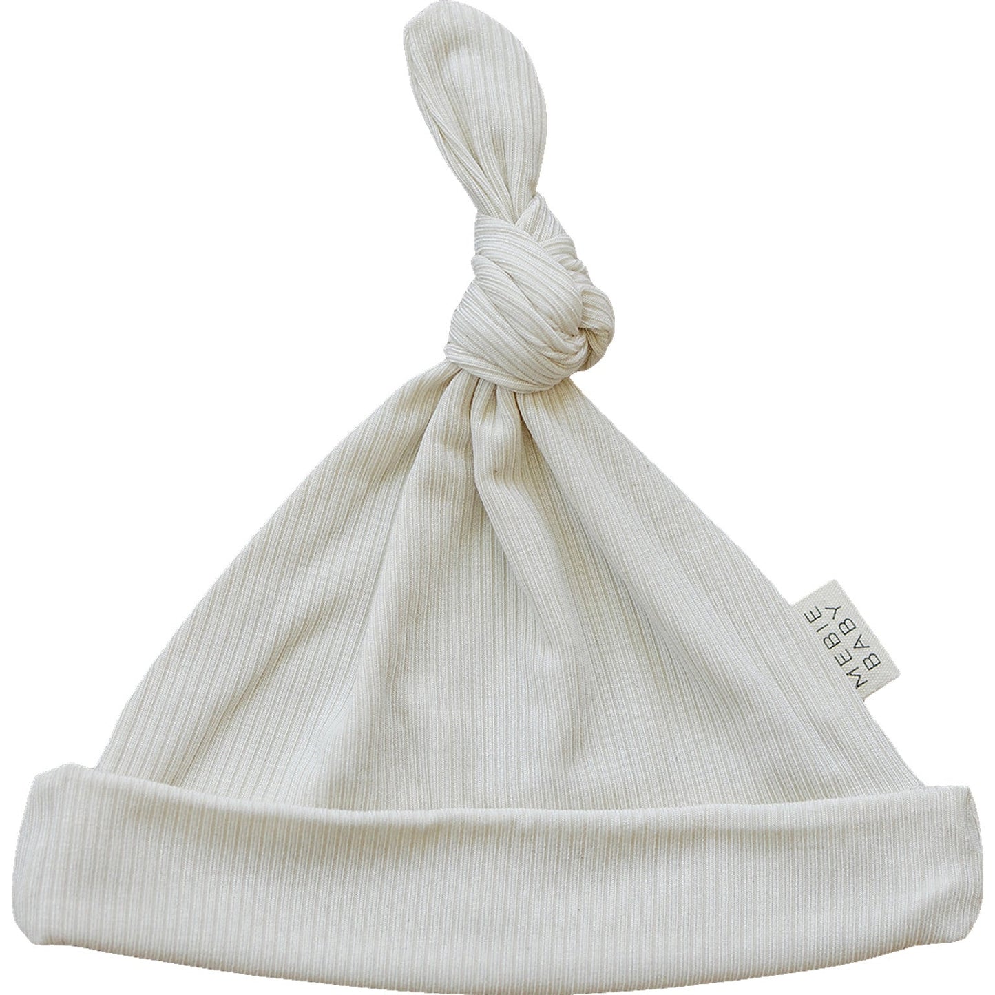 Cream Ribbed Bamboo Newborn Knot Hat - Ivory Soul