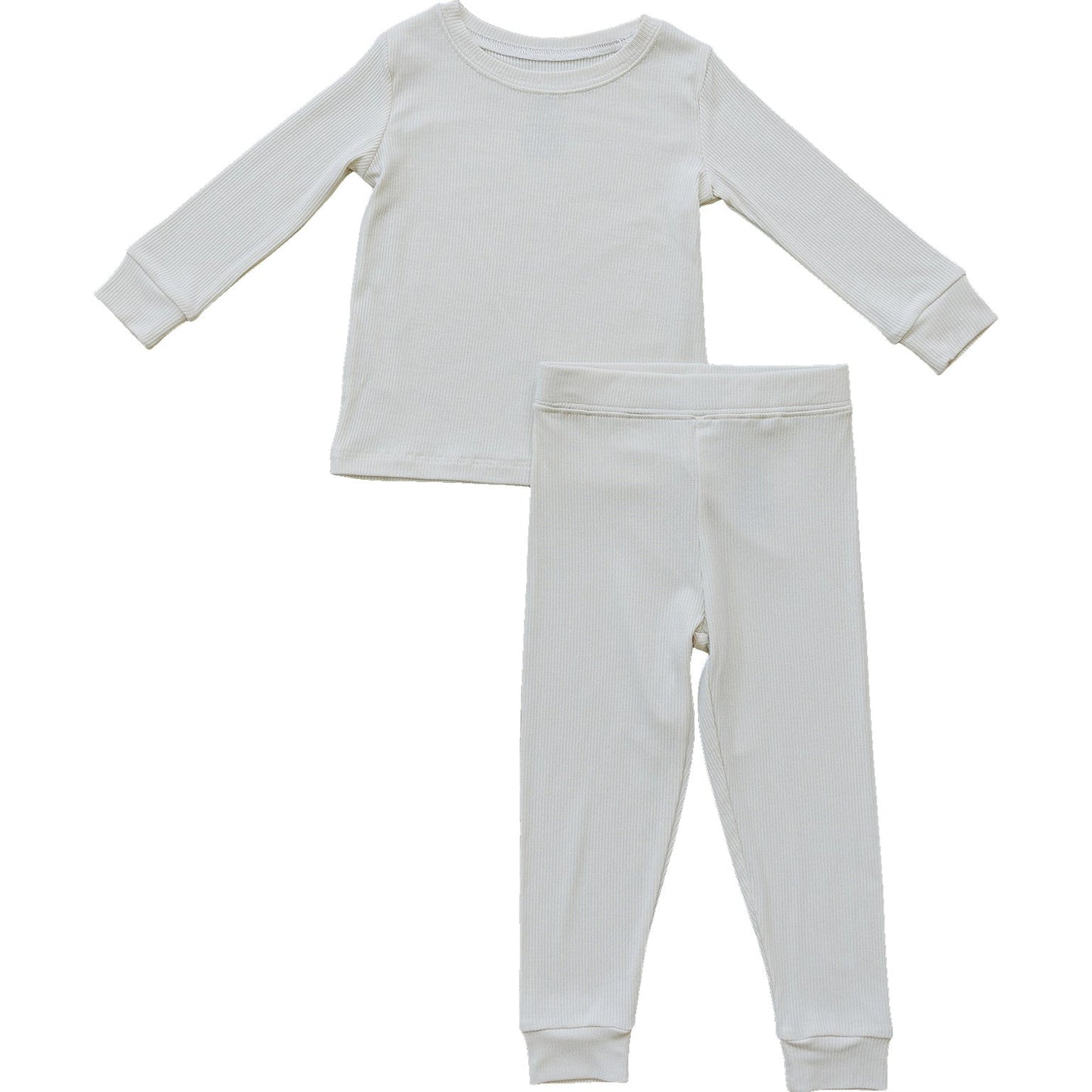 Cream Ribbed Bamboo Cozy Set - Ivory Soul