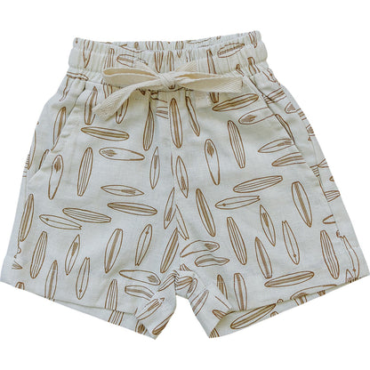 Surfboard Linen Cotton Shorts - Ivory Soul