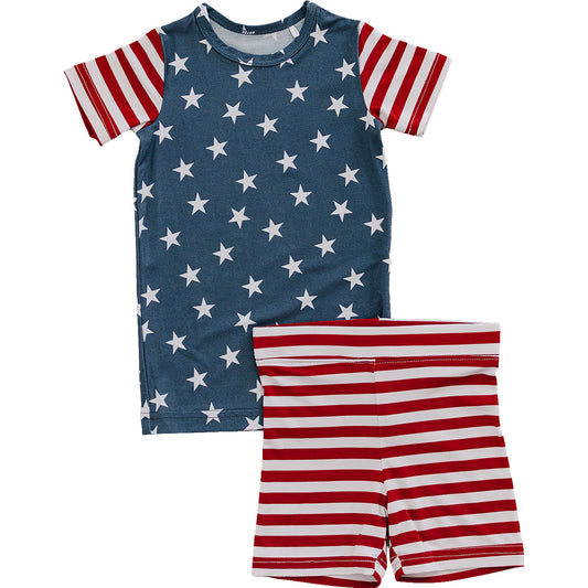 Stars + Stripes Bamboo Cozy Short Set