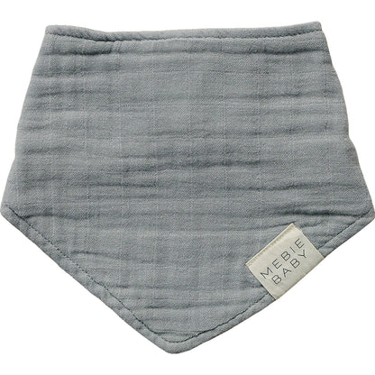 Dusty Blue Muslin Bib - Ivory Soul