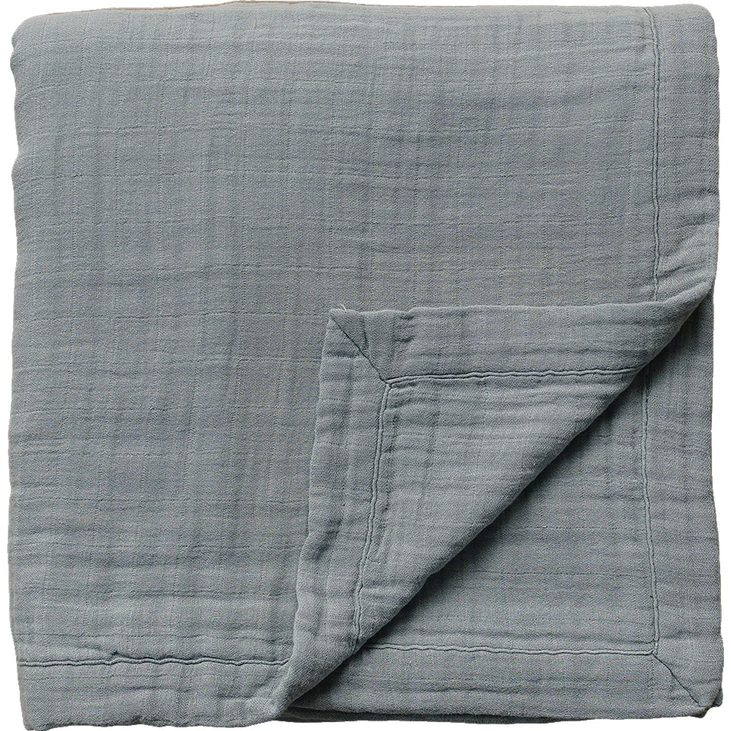 Dusty Blue Muslin Quilt - Ivory Soul