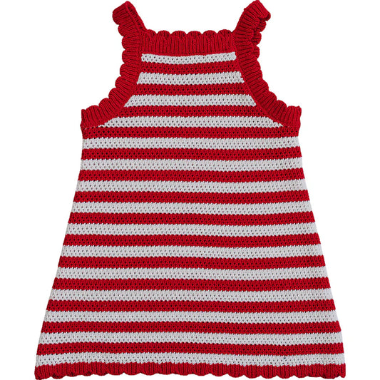 red stripe knit cover-up dress