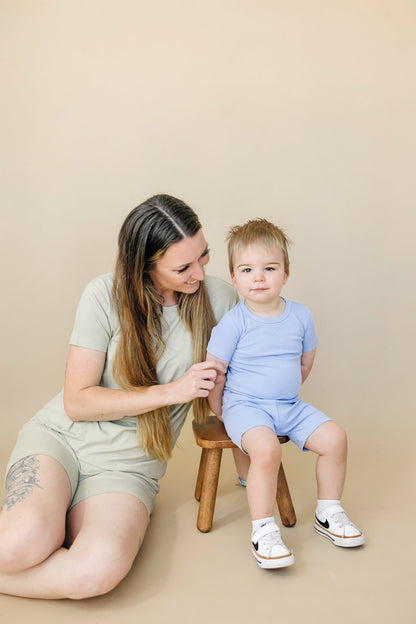 Women's Ribbed Bamboo Pajama Top & Bottom Set