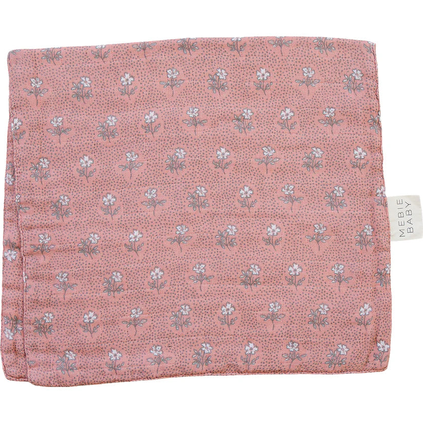 vintage pink floral muslin burp cloth
