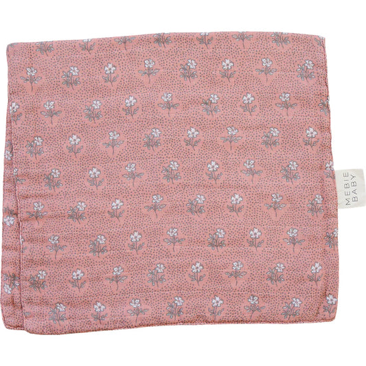 vintage pink floral muslin burp cloth