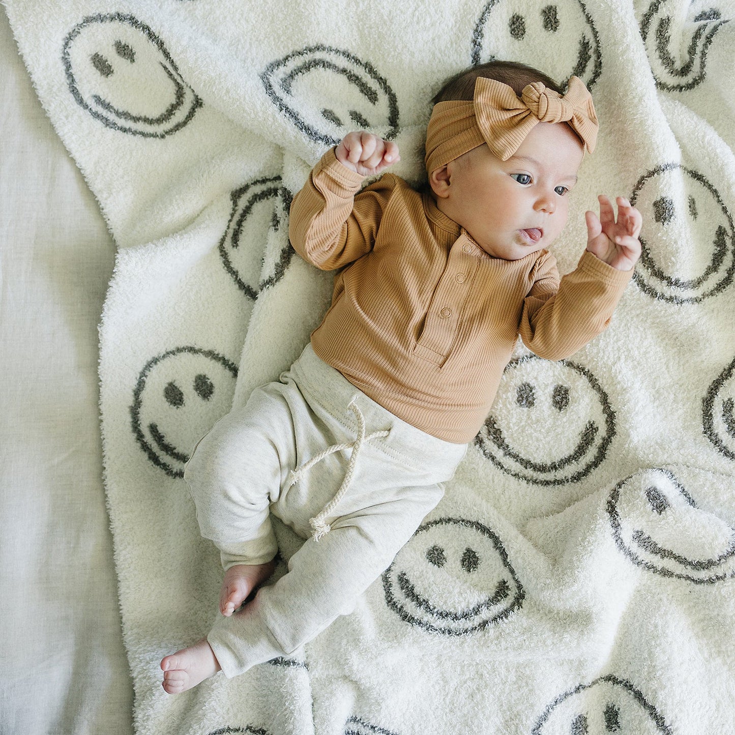 Latte Bamboo Snap Long Sleeve Ribbed Bodysuit - Ivory Soul