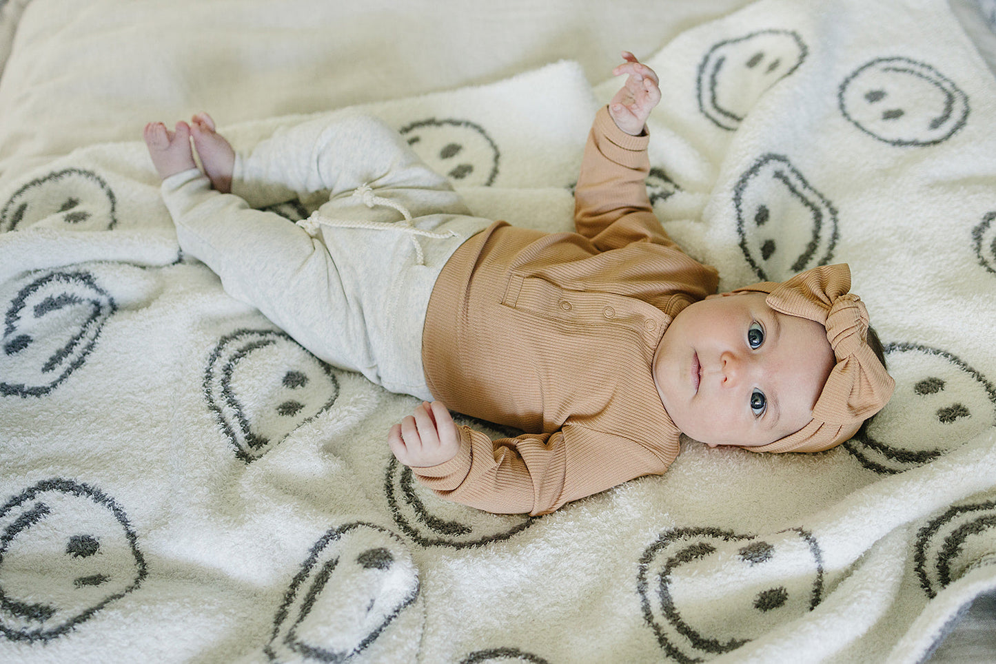 Latte Bamboo Snap Long Sleeve Ribbed Bodysuit - Ivory Soul