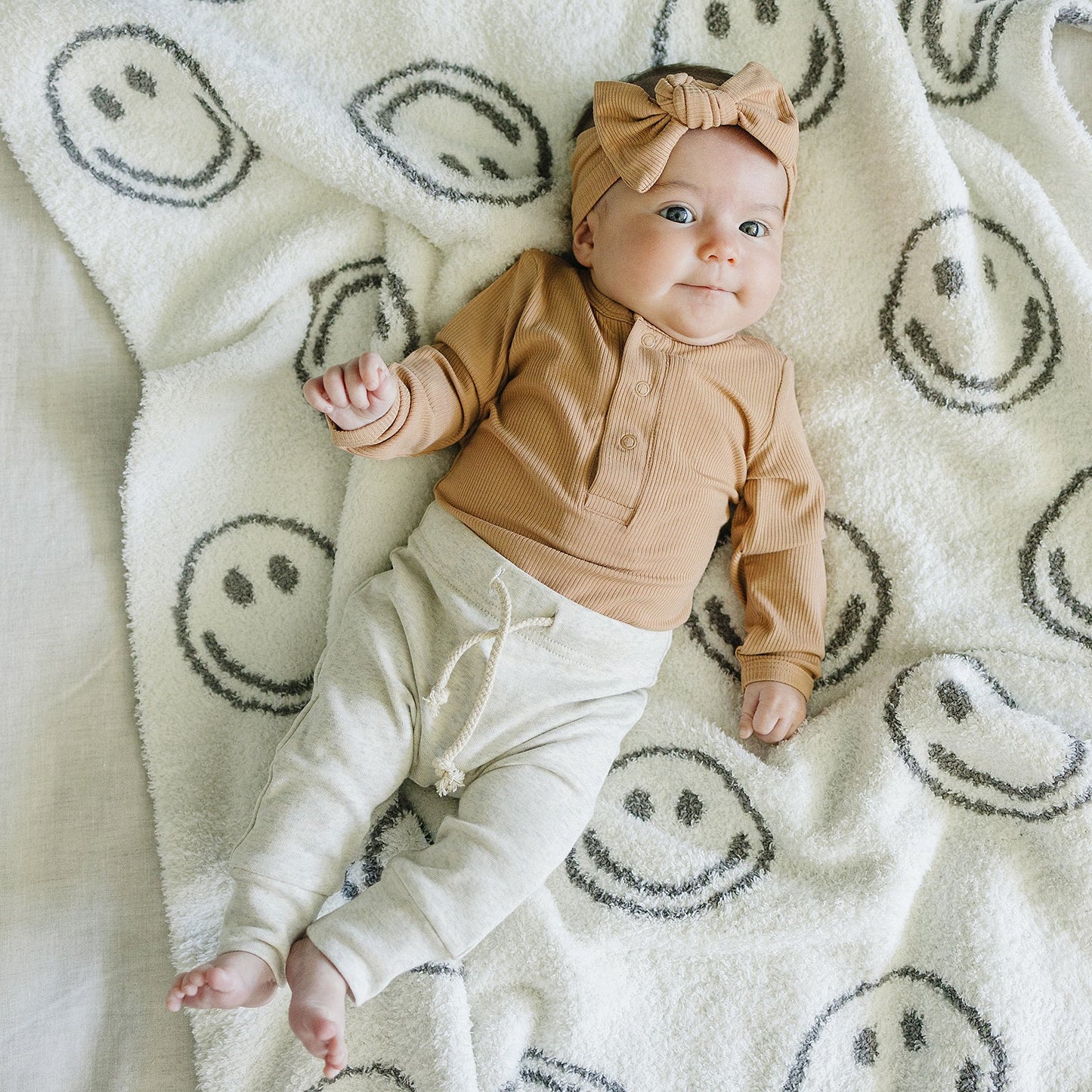 Latte Bamboo Snap Long Sleeve Ribbed Bodysuit - Ivory Soul