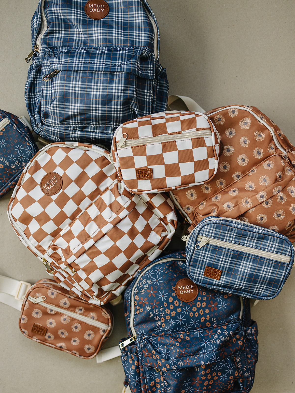 Rust Wavy Checkered Mini Backpack - Ivory Soul