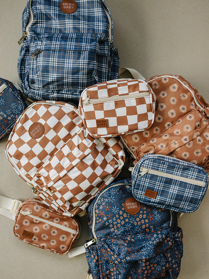 Rust Wavy Checkered Mini Backpack - Ivory Soul