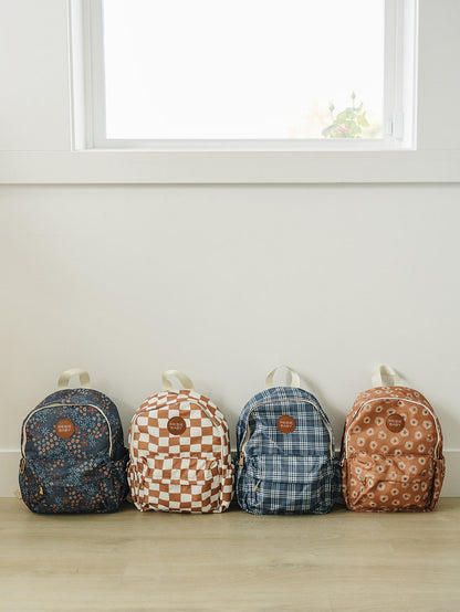 Navy Floral Mini Backpack - Ivory Soul