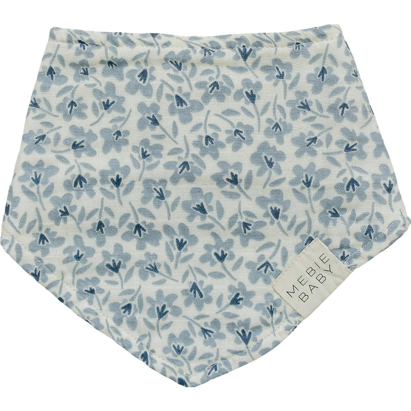 blue blossom muslin bib