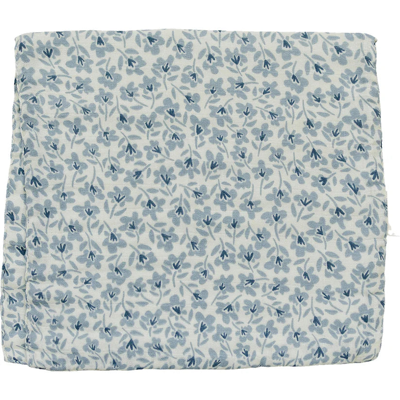 blue blossom muslin burp cloth