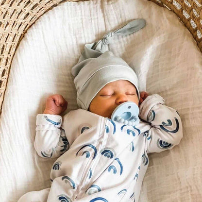 brooks' blue rainbows zipper footie