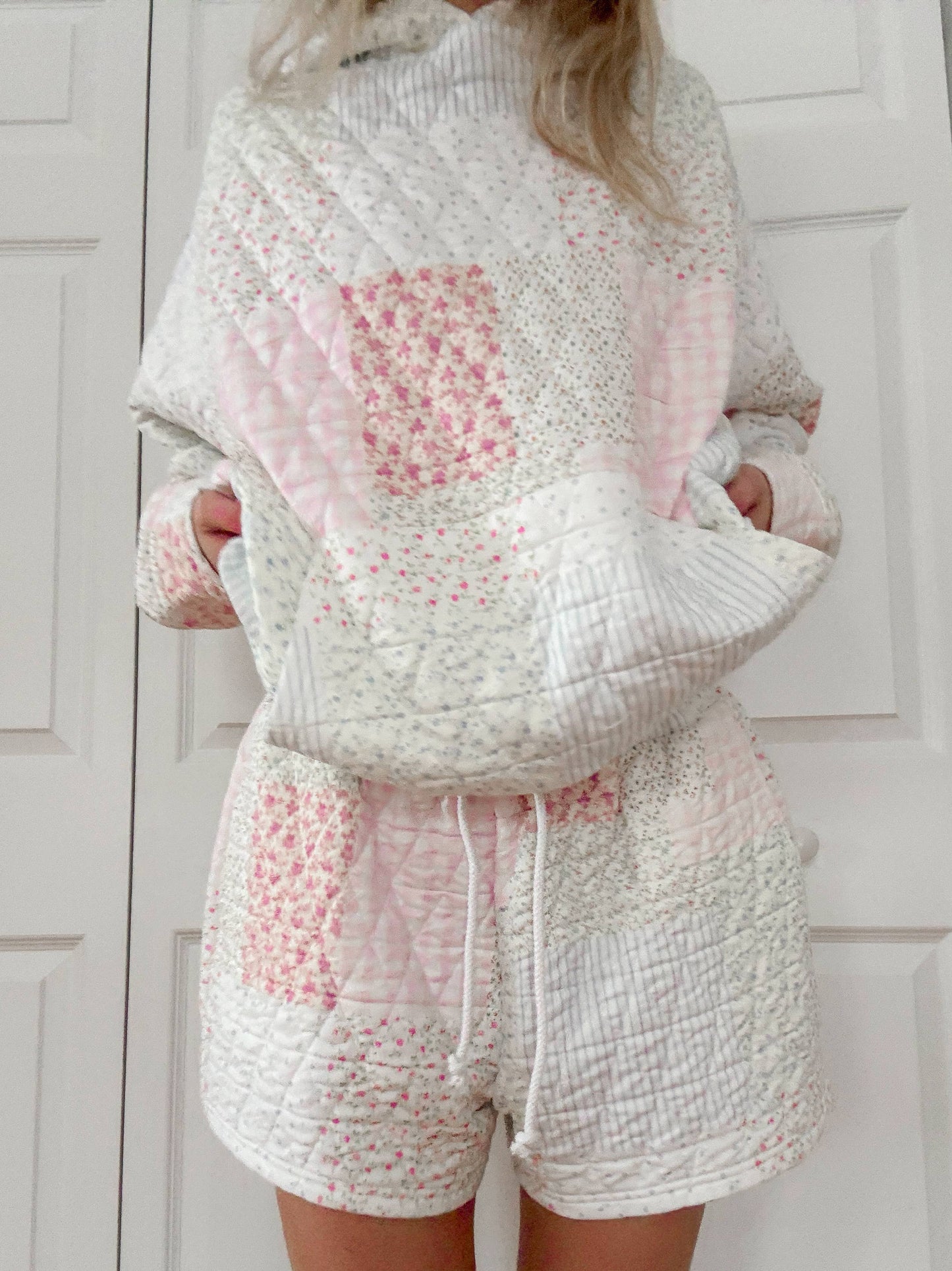 quilted pastel shorts