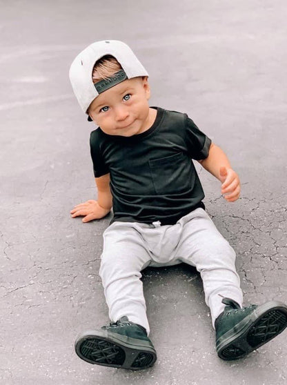 bamboo pocket tee - black