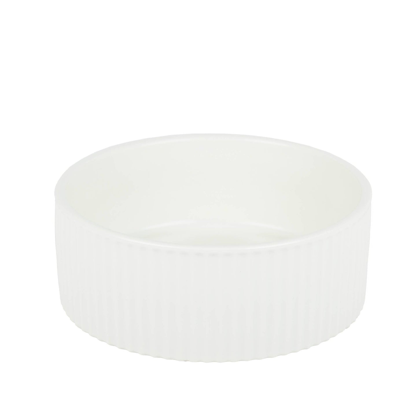 jardin ribbed pet bowl collection – modern matte exterior