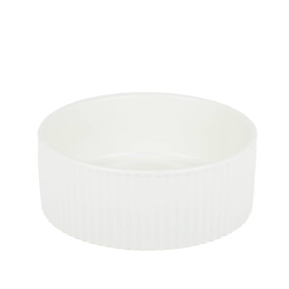jardin ribbed pet bowl collection – modern matte exterior