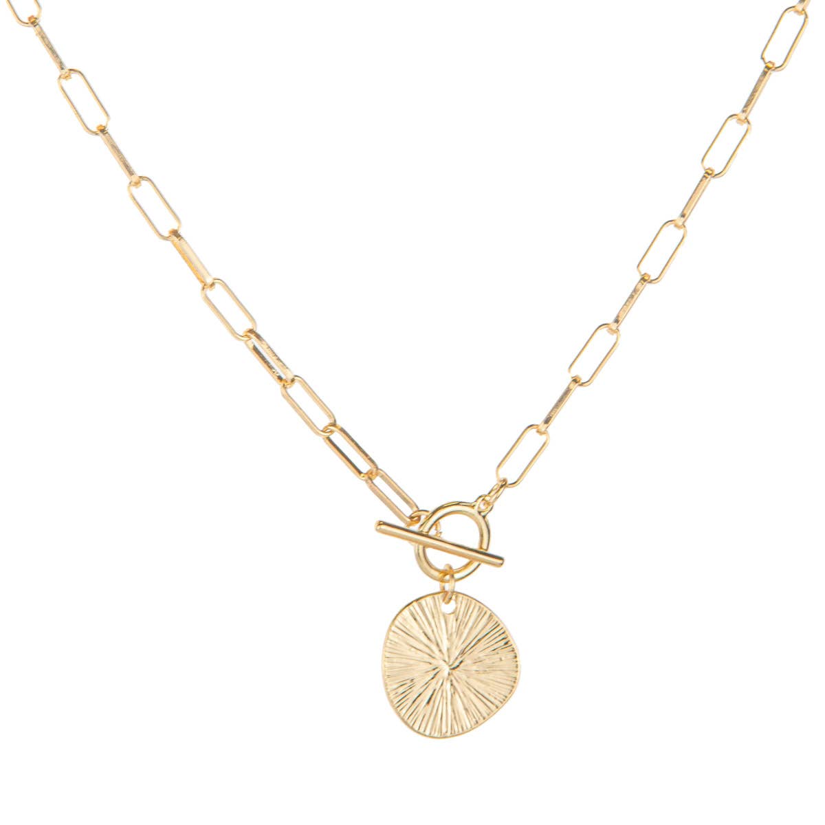 ascension cross necklace • gold   14"