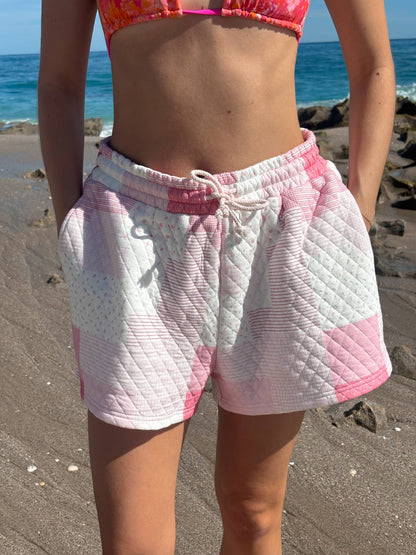 margo quilted patchwork shorts