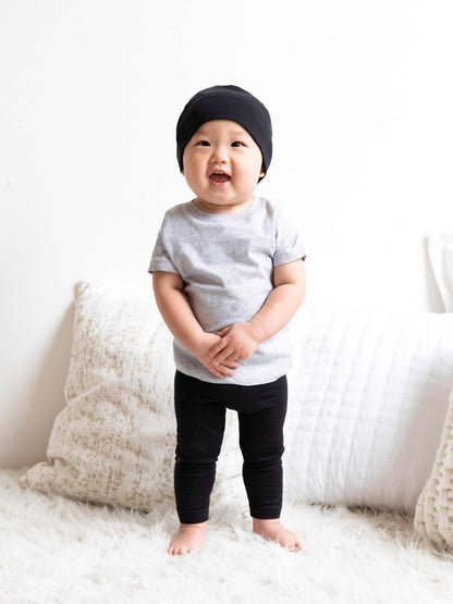 organic baby and kids jay leggings - black - Ivory Soul