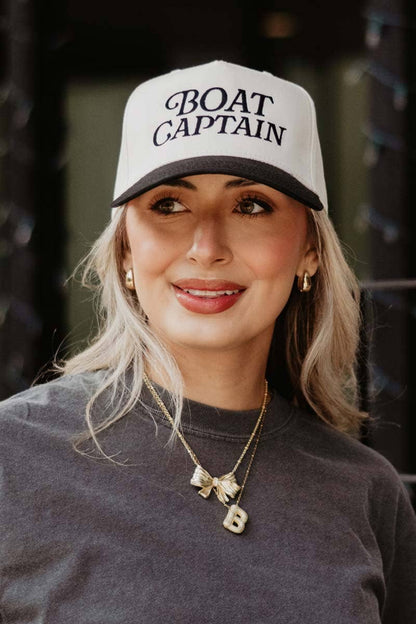 boat captain two-toned retro hat