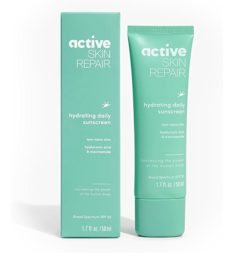 active skin repair, hydrating daily sunscreen