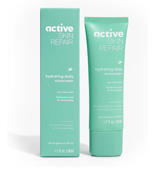 active skin repair, hydrating daily sunscreen