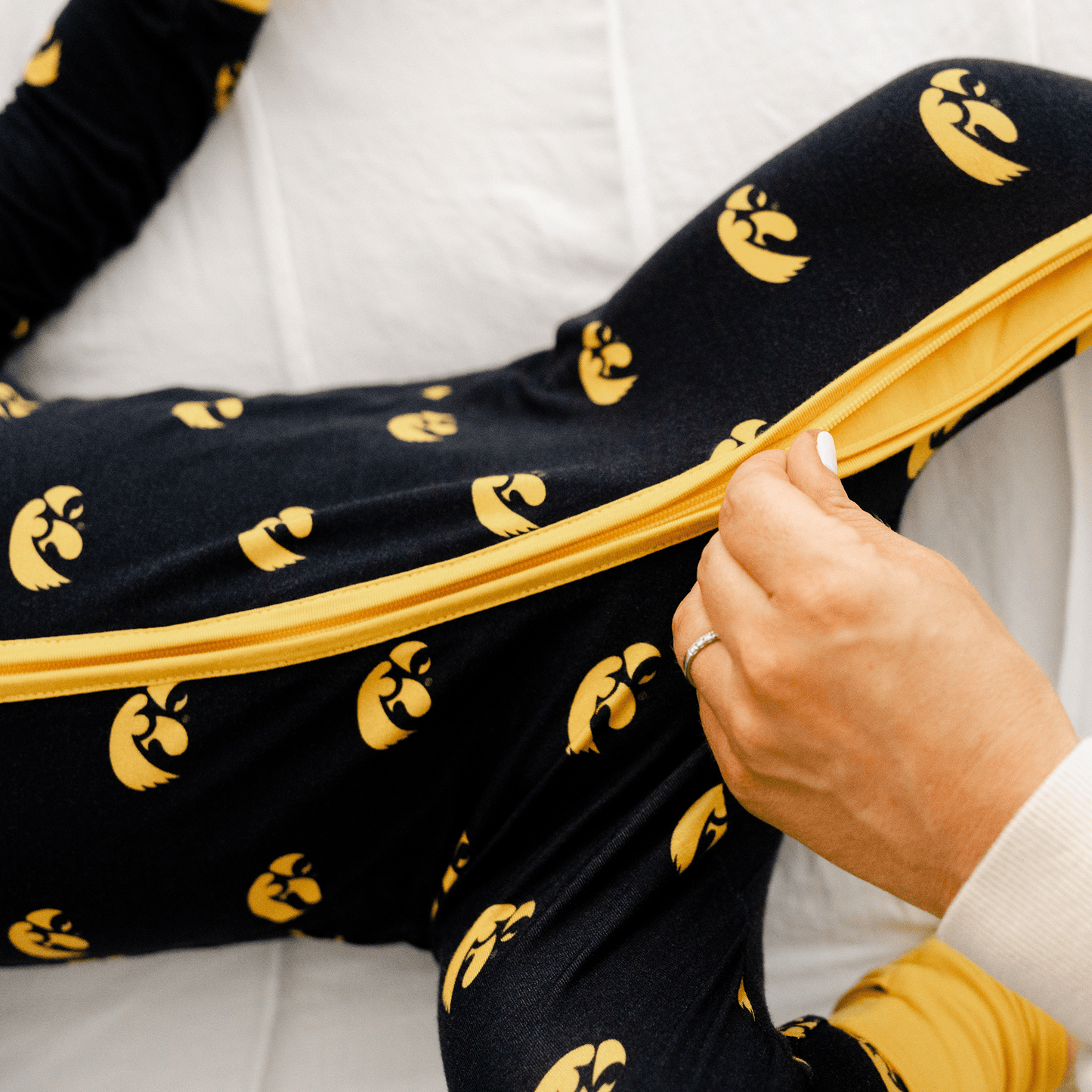 iowa hawkeyes double zipper onesie