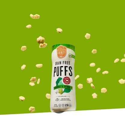 broccoli & spinach grain free puffs with bone broth